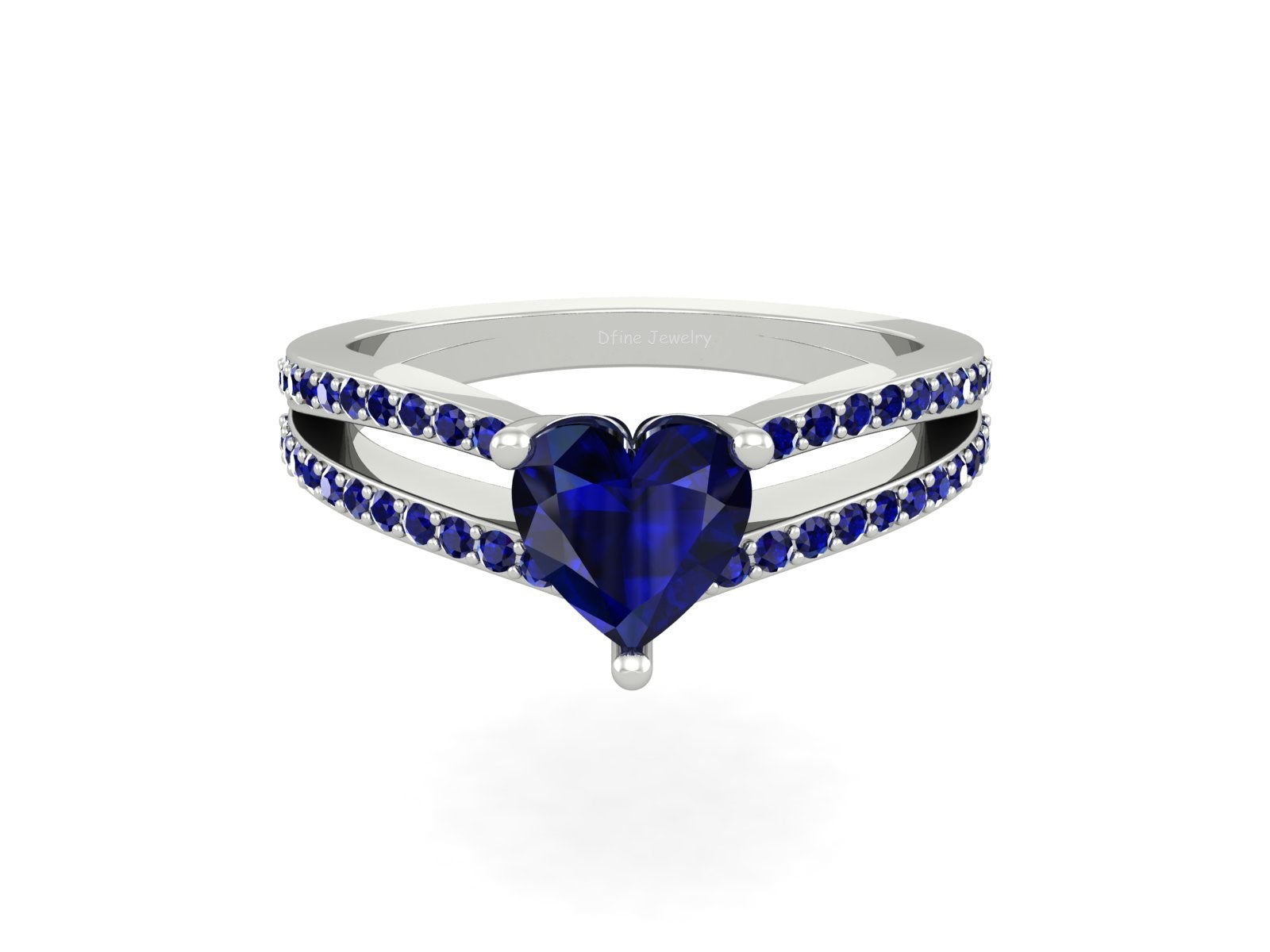 SAPPHIRE HEART ENGAGEMENT RING
