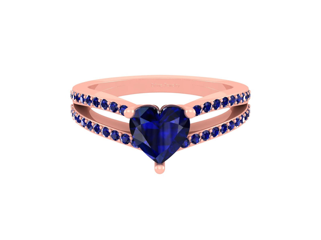 SAPPHIRE HEART ENGAGEMENT RING
