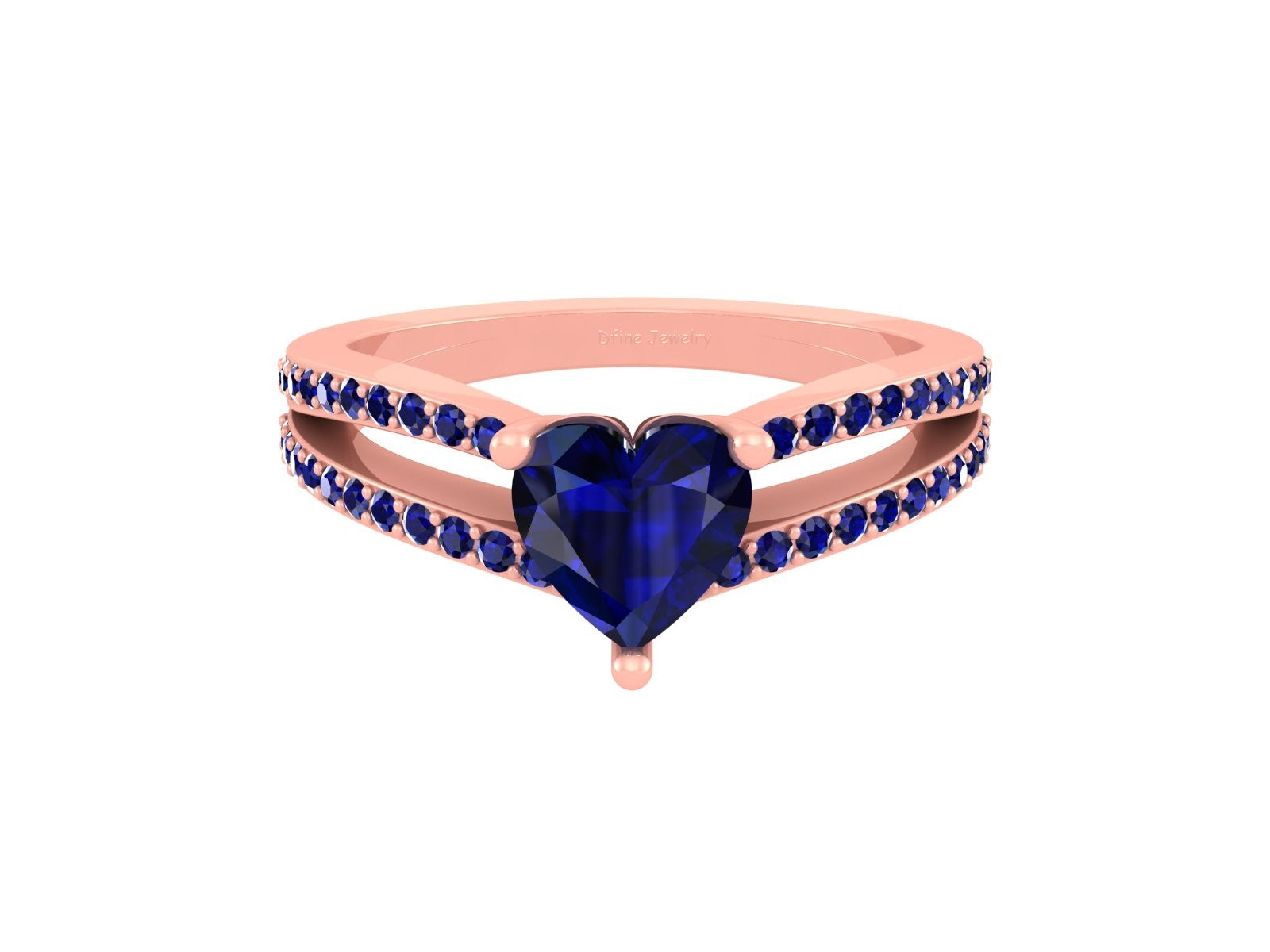 SAPPHIRE HEART ENGAGEMENT RING