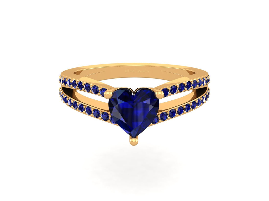 SAPPHIRE HEART ENGAGEMENT RING
