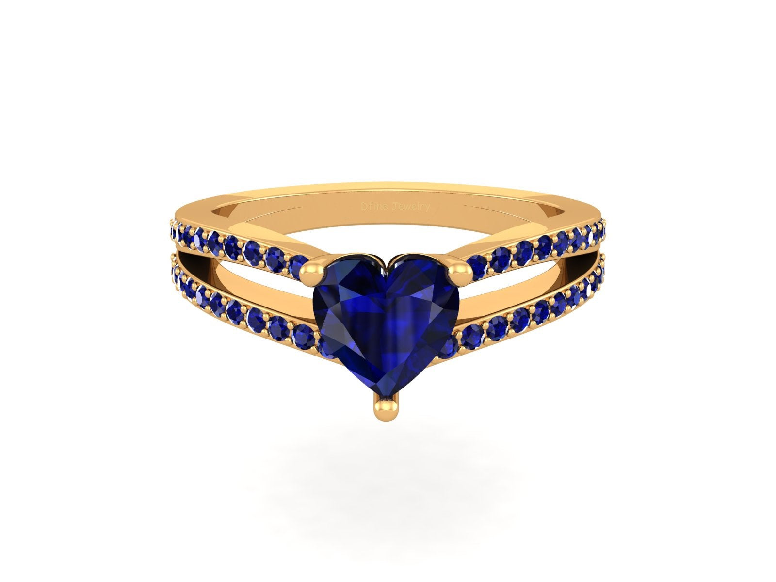 SAPPHIRE HEART ENGAGEMENT RING