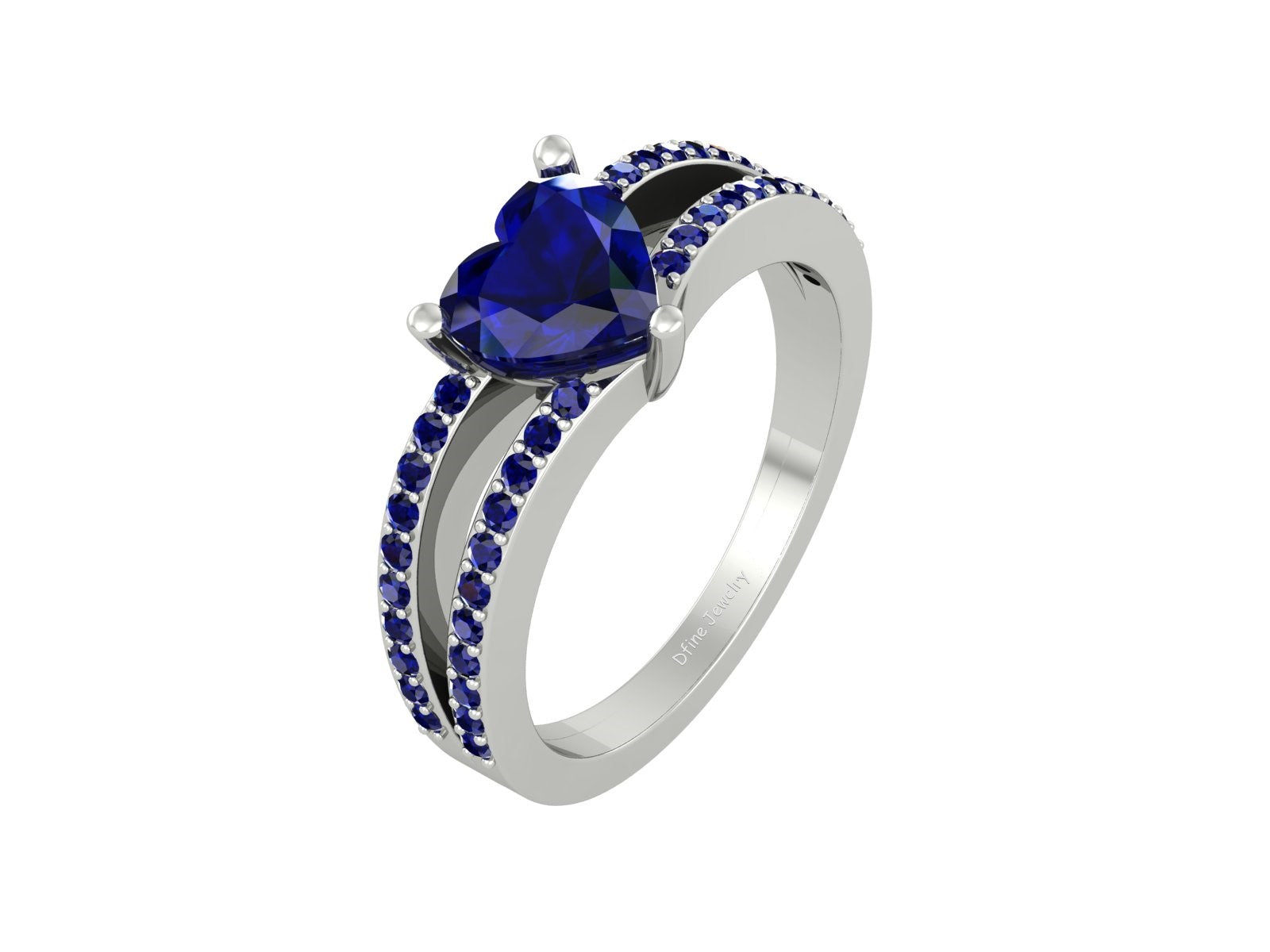 SAPPHIRE HEART ENGAGEMENT RING