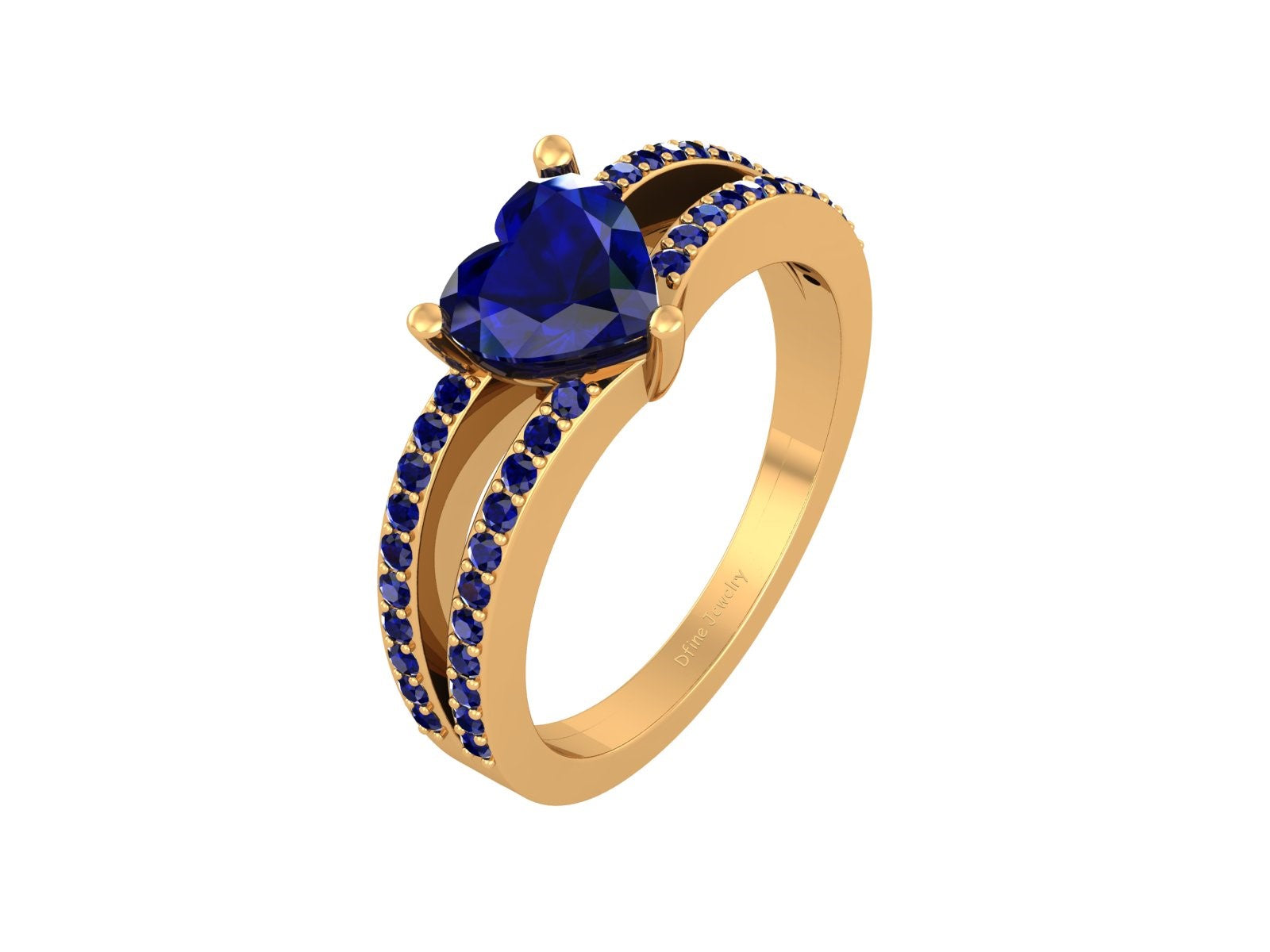 SAPPHIRE HEART ENGAGEMENT RING
