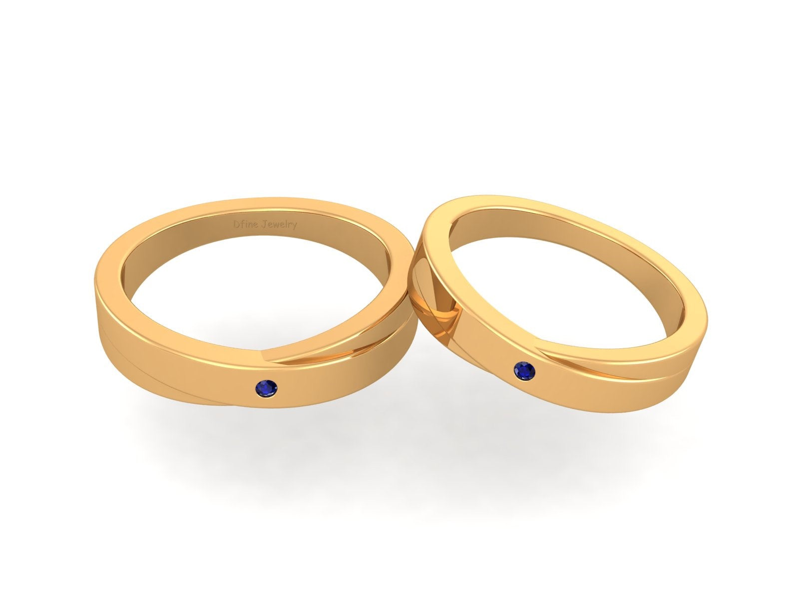 GOLD WEDDING BAND SET HIS AND HERS