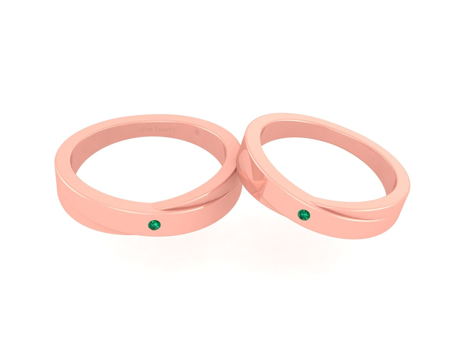 MATCHING ANNIVERSARY BAND SET FOR COUPLE