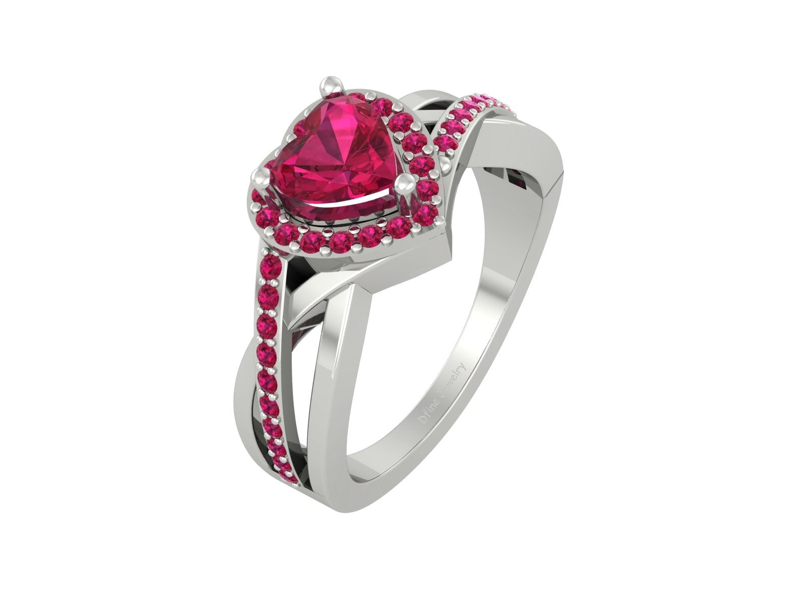 SOLID 18K GOLD HEART RING