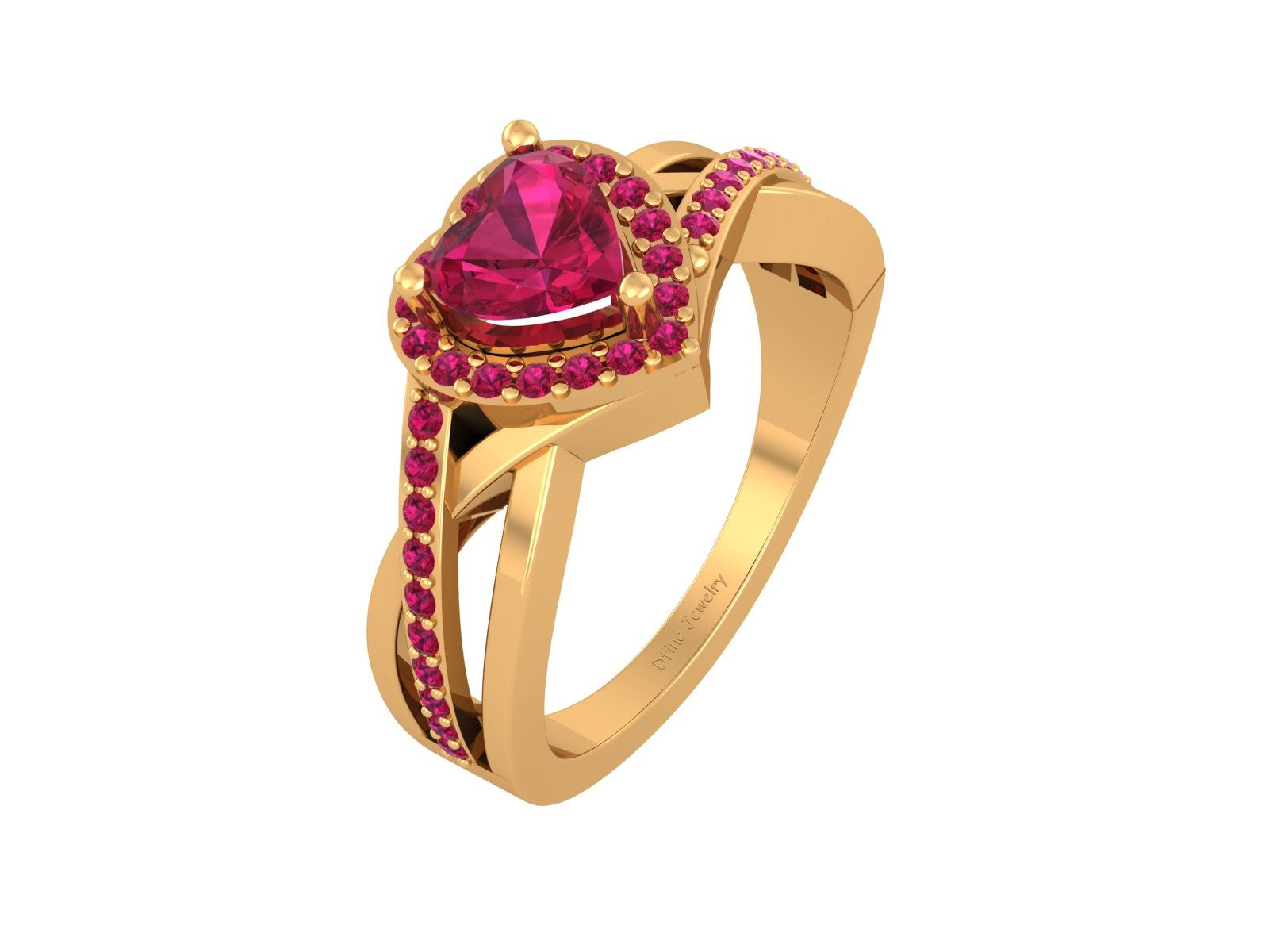 SOLID 18K GOLD HEART RING