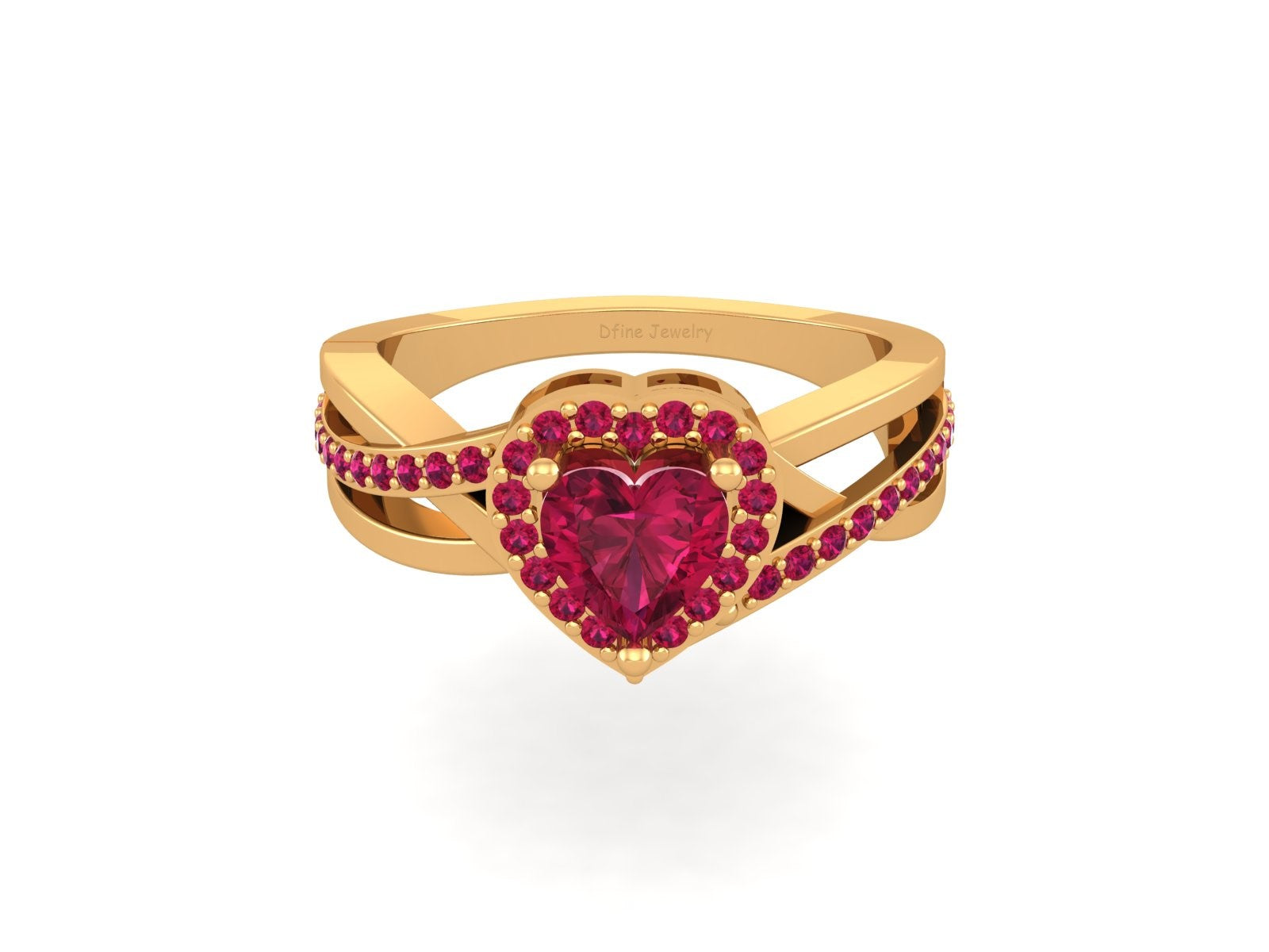 SOLID 18K GOLD HEART RING