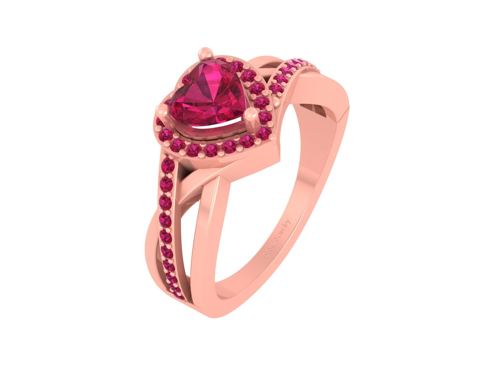 SOLID 18K GOLD HEART RING