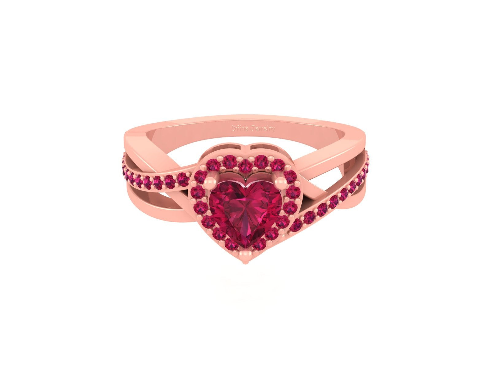 SOLID 18K GOLD HEART RING