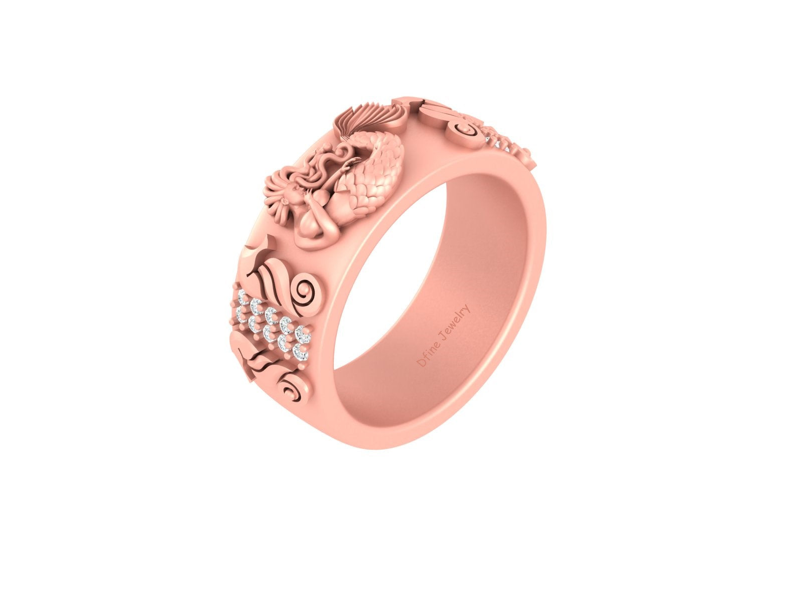 SEAHORSE MERMAID WEDDING BAND