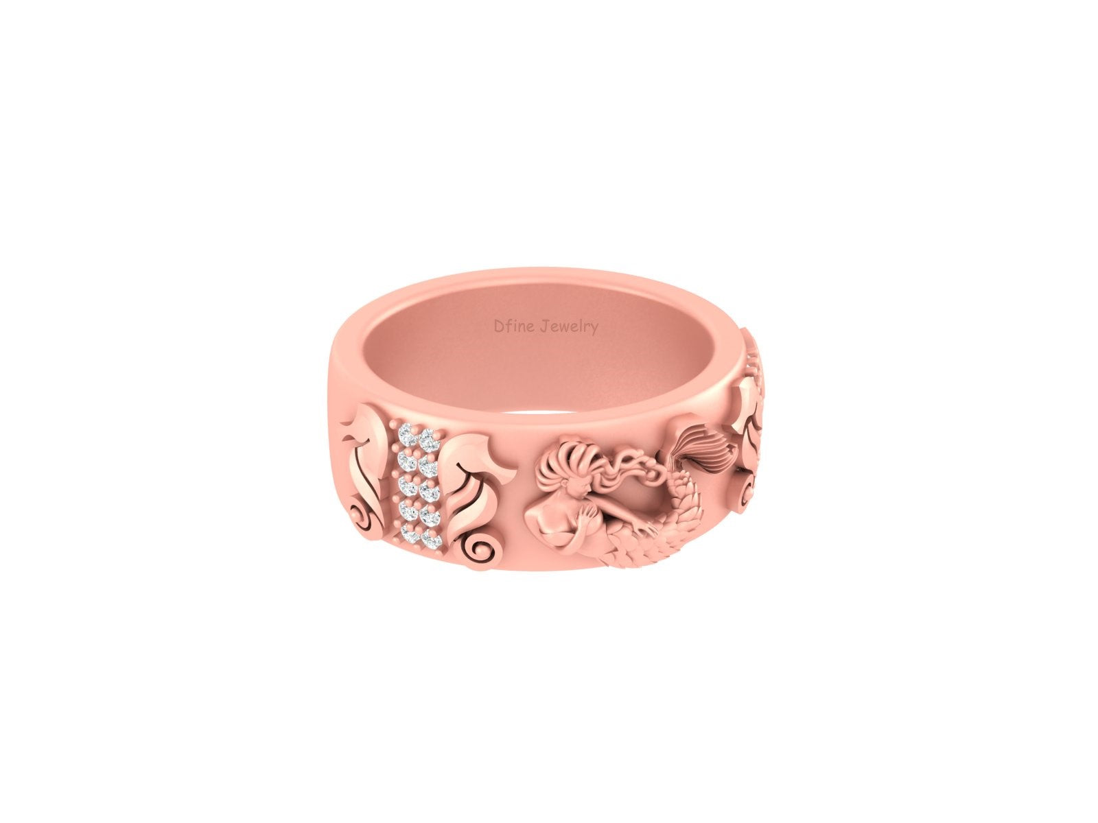 SEAHORSE MERMAID WEDDING BAND