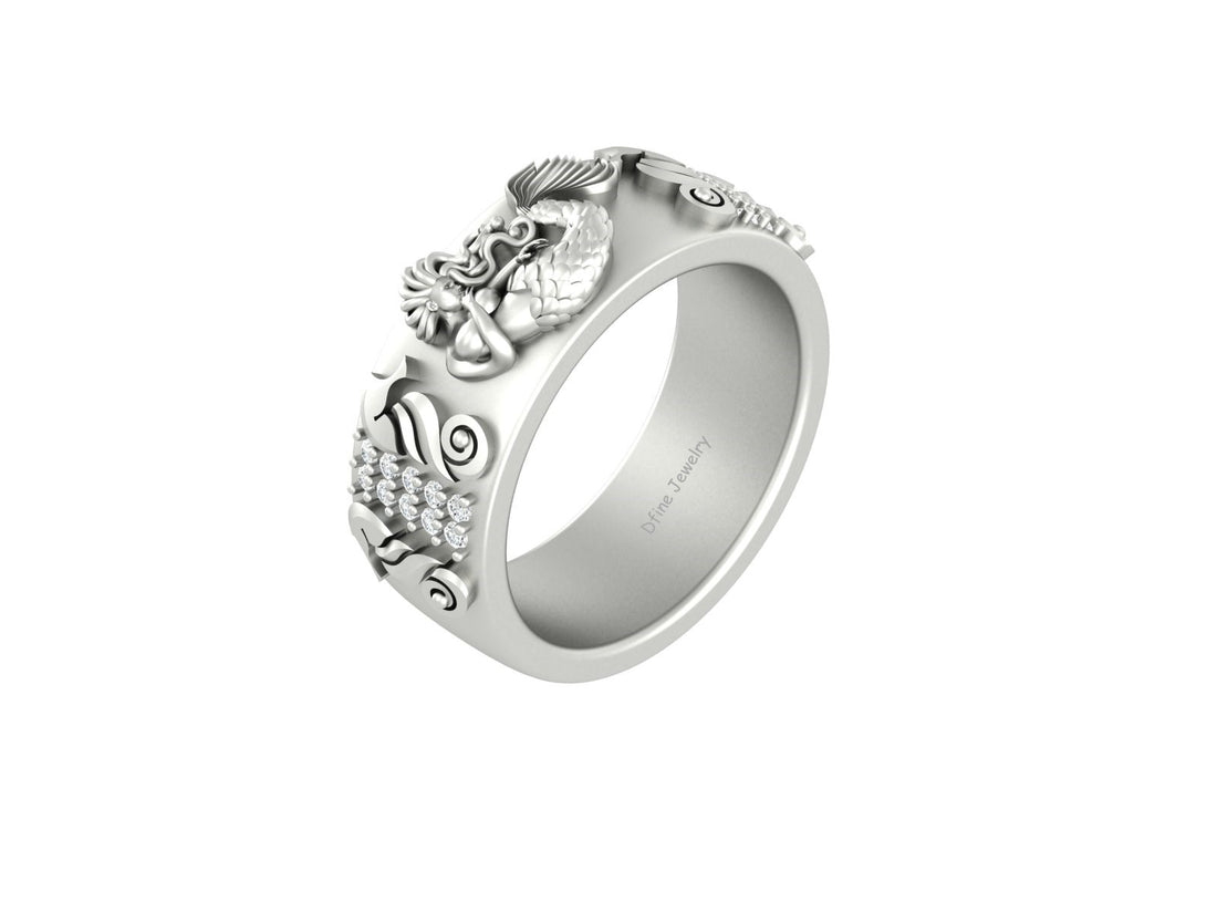 SEAHORSE MERMAID WEDDING BAND