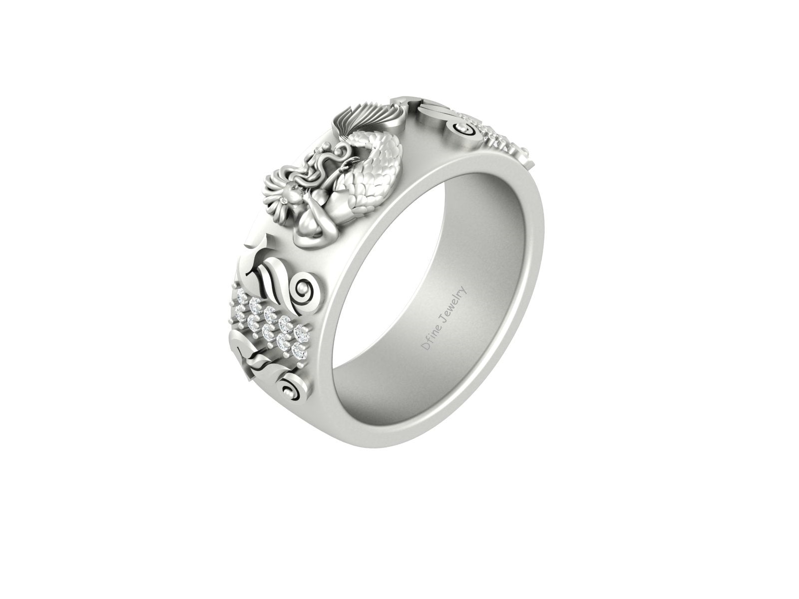 SEAHORSE MERMAID WEDDING BAND