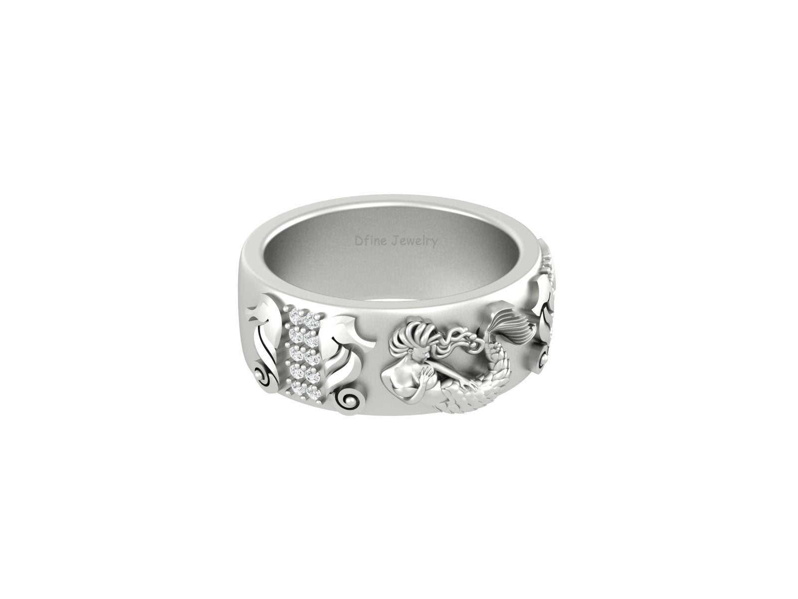SEAHORSE MERMAID WEDDING BAND