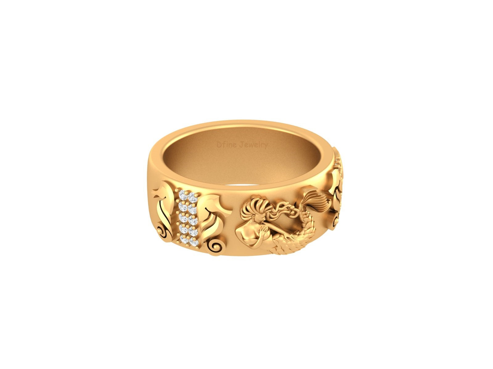 SEAHORSE MERMAID WEDDING BAND