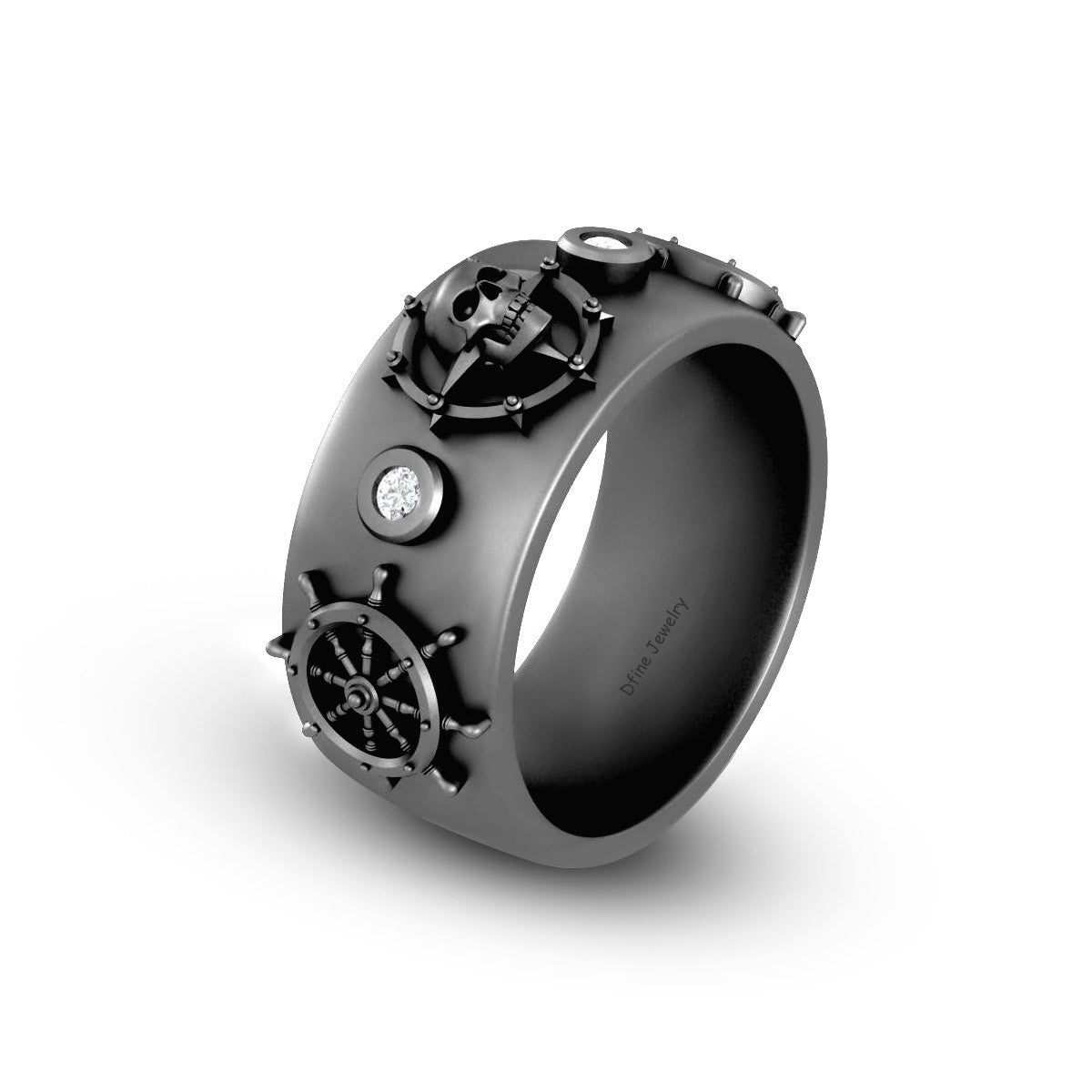 STAR COMPASS SKULL RING