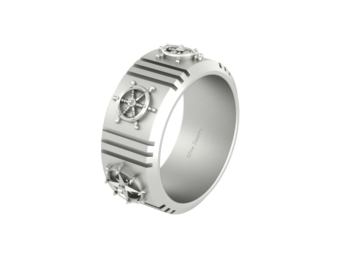 NAUTICAL WEDDING BAND FOR MEN'S