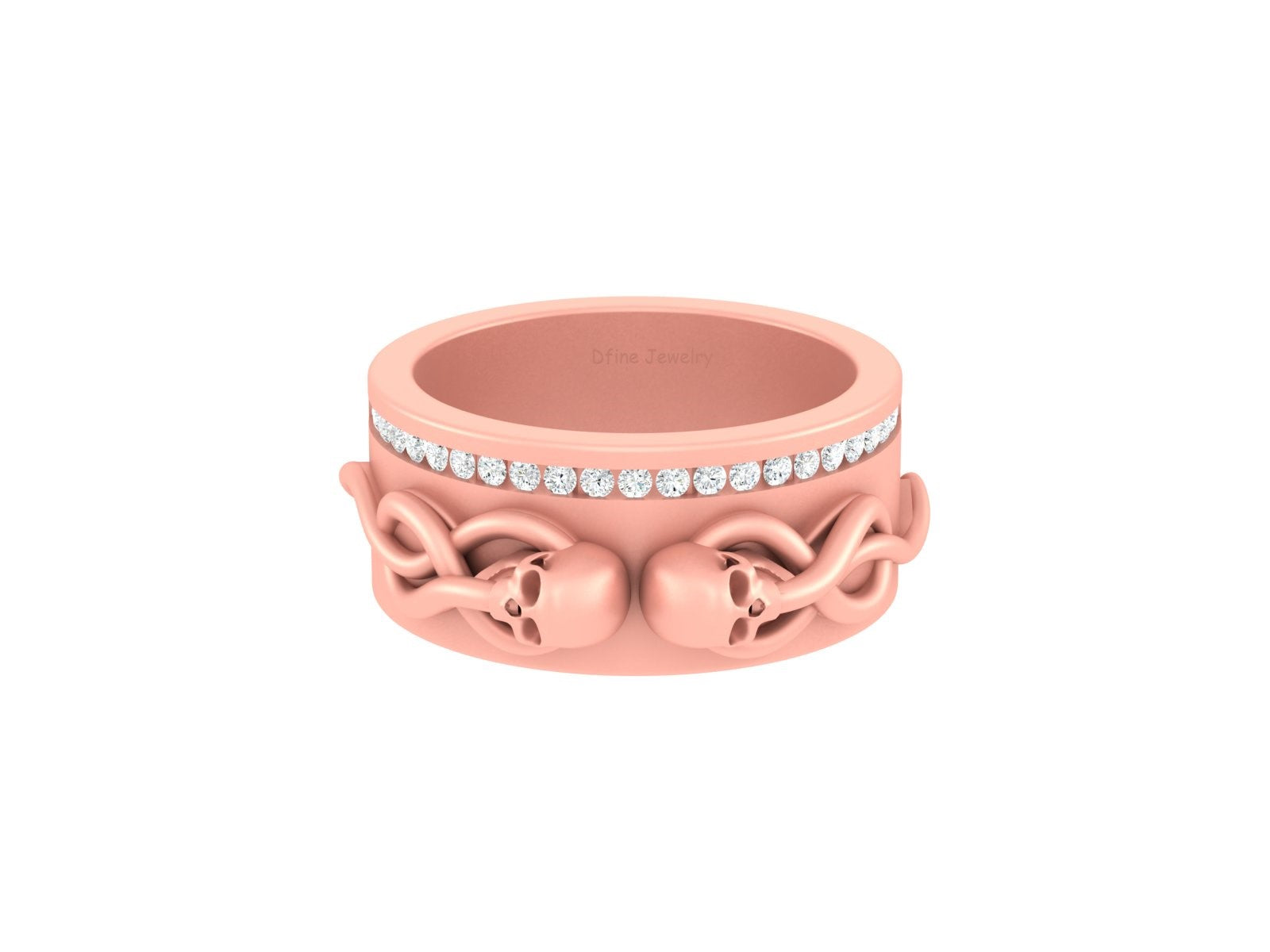 DIAMOND SKULL WEDDING BAND