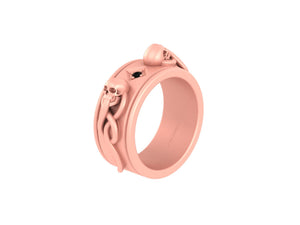 Skull Engagement Ring Band Snake and Skull Ring Gothic Jewelry