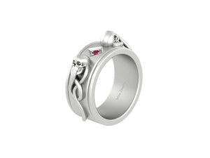 Snake and Skull Ring Gothic Skull Wedding Band For Mens Skull Ring