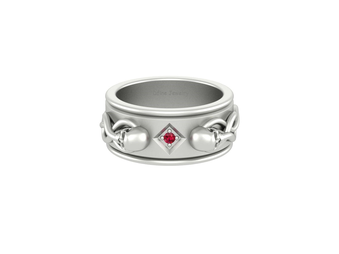 SNAKE AND SKULL RING