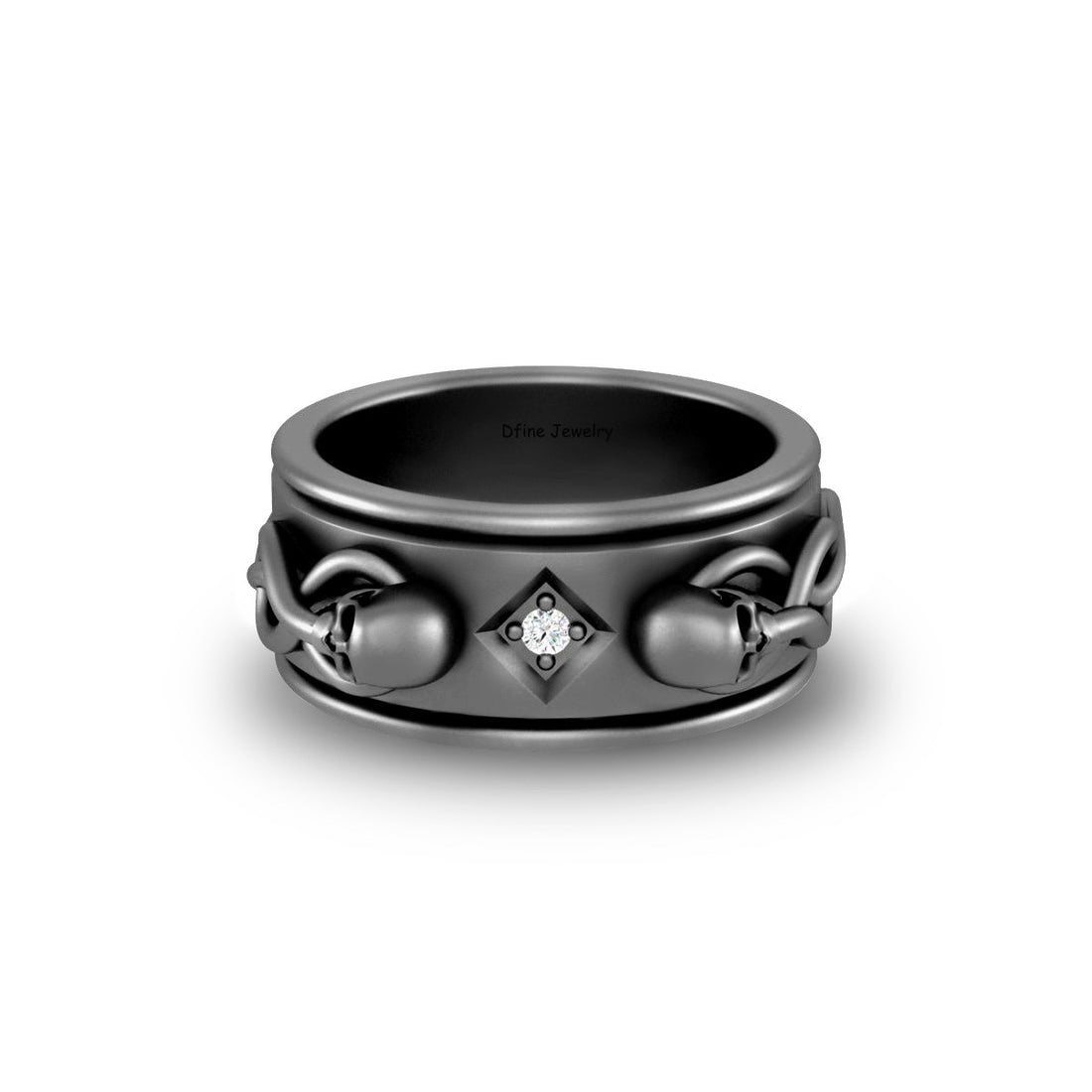 GOTHIC SKULL WEDDING BAND