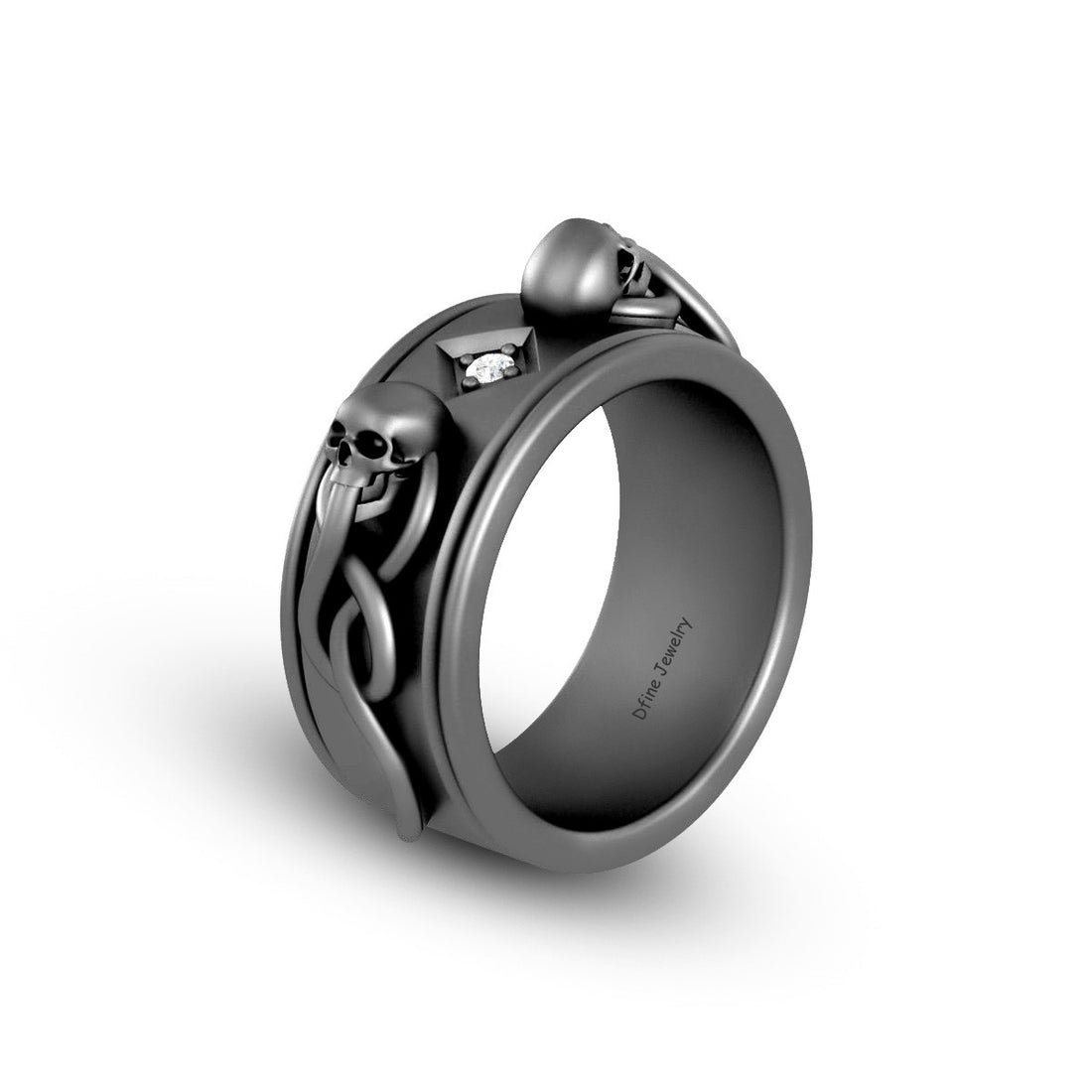 GOTHIC SKULL WEDDING BAND