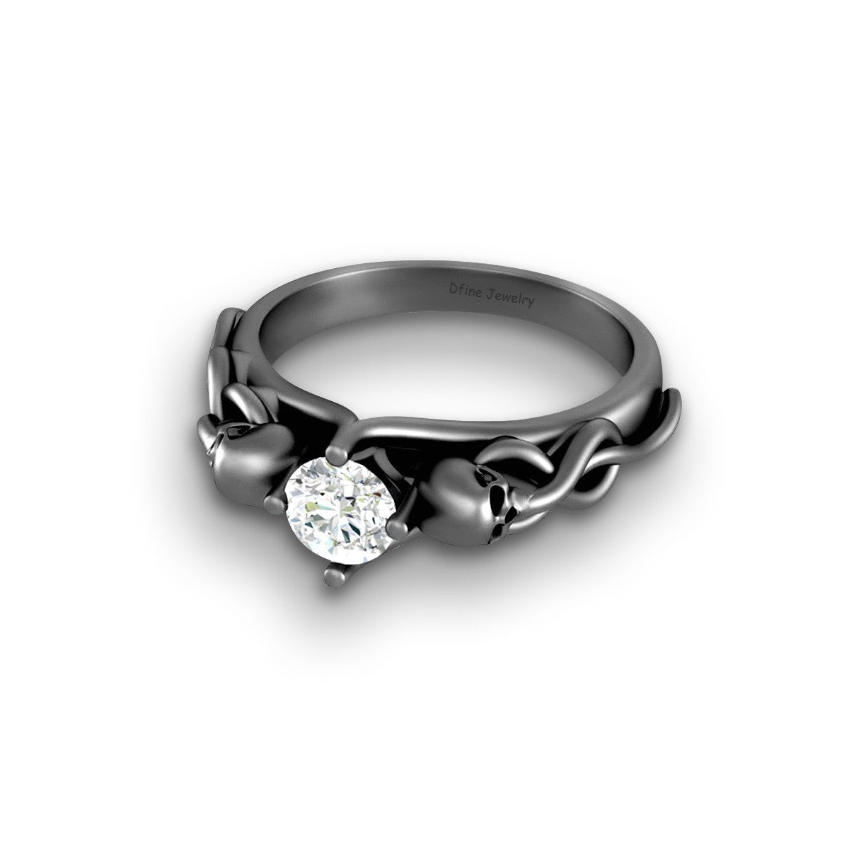 DIAMOND SKULL WEDDING RING