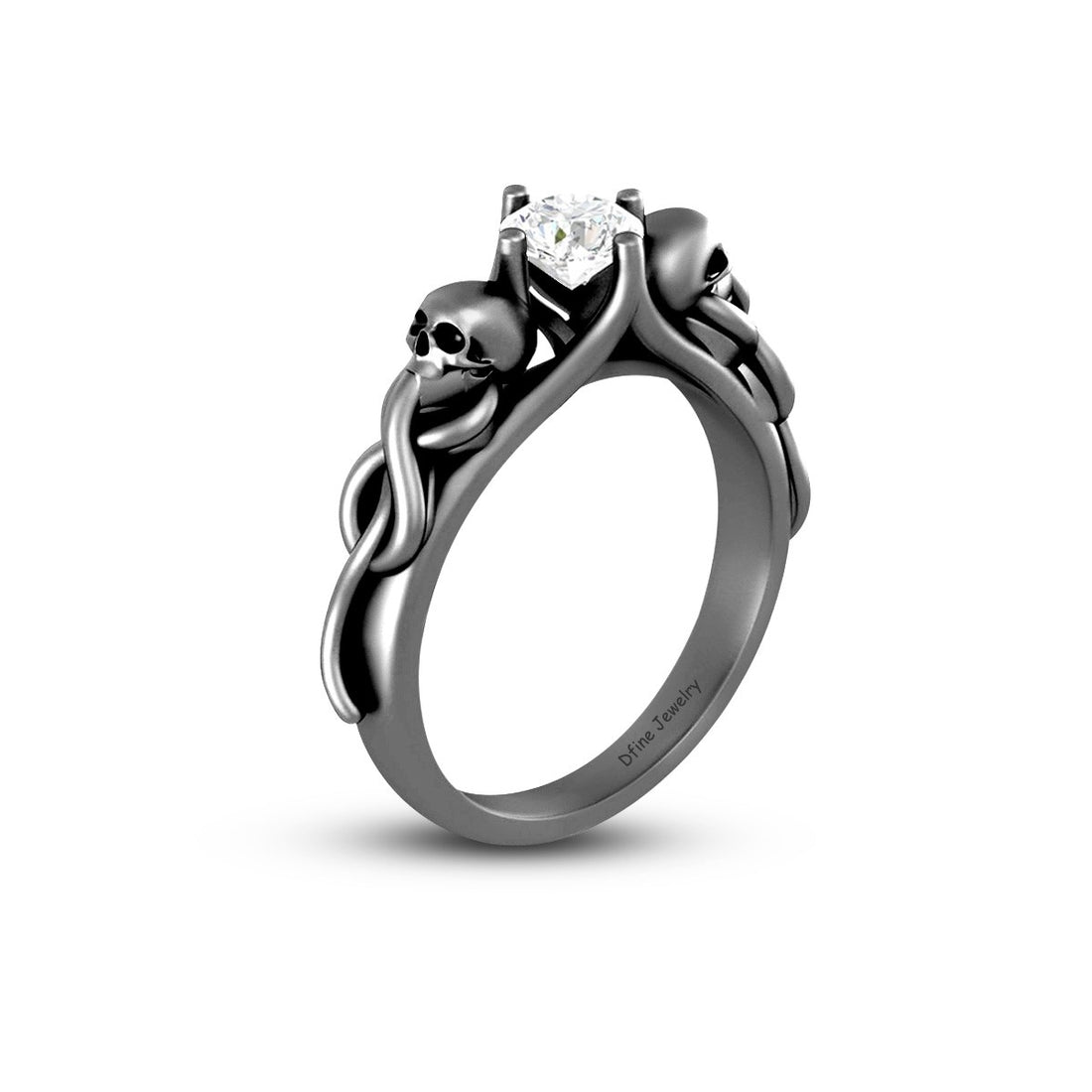 DIAMOND SKULL WEDDING RING