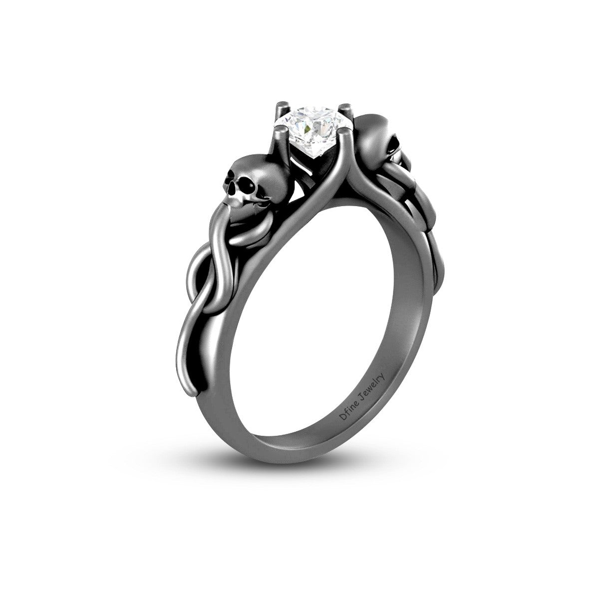 DIAMOND SKULL WEDDING RING
