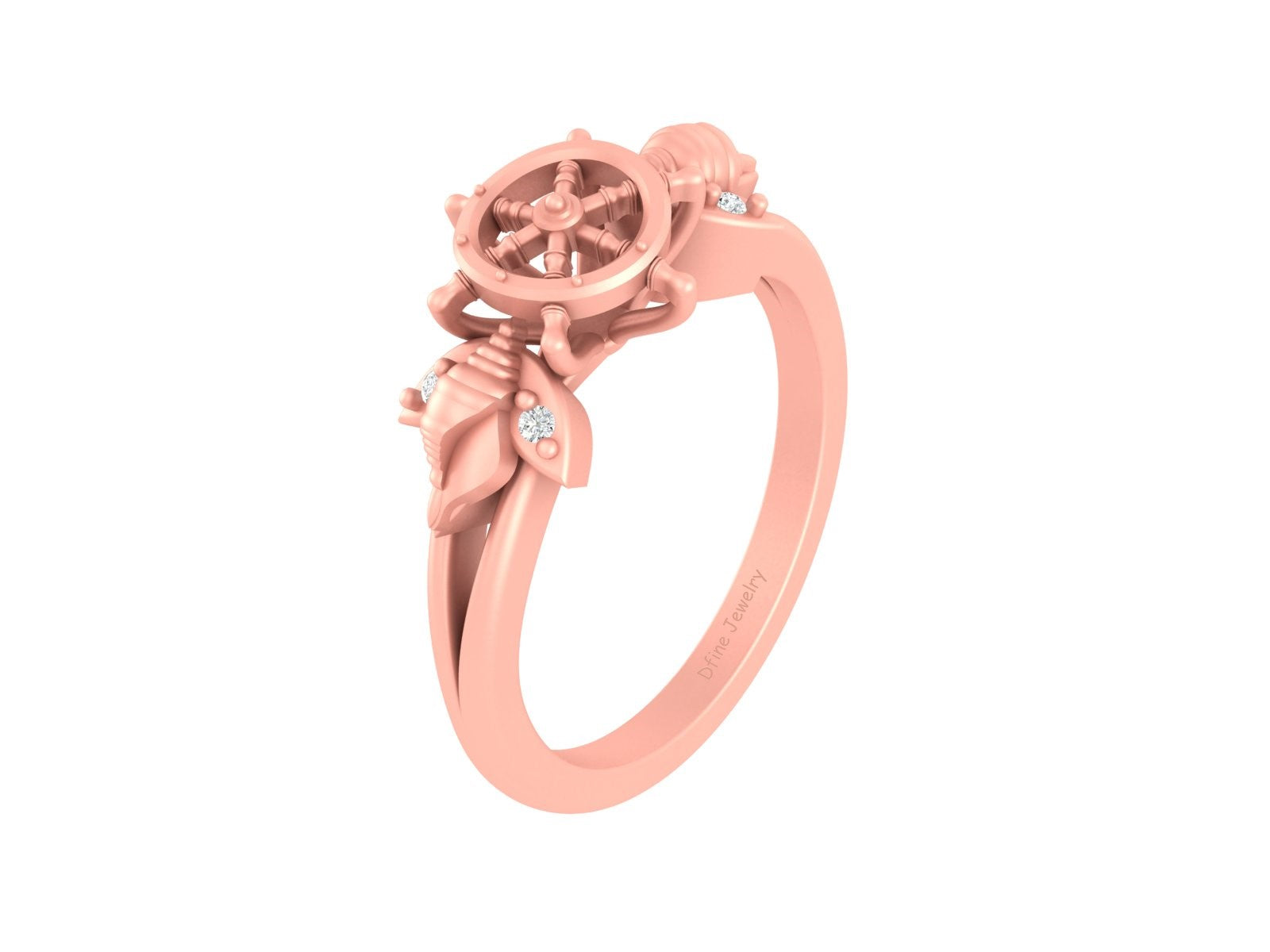 MARINE THEME ENGAGEMENT RING
