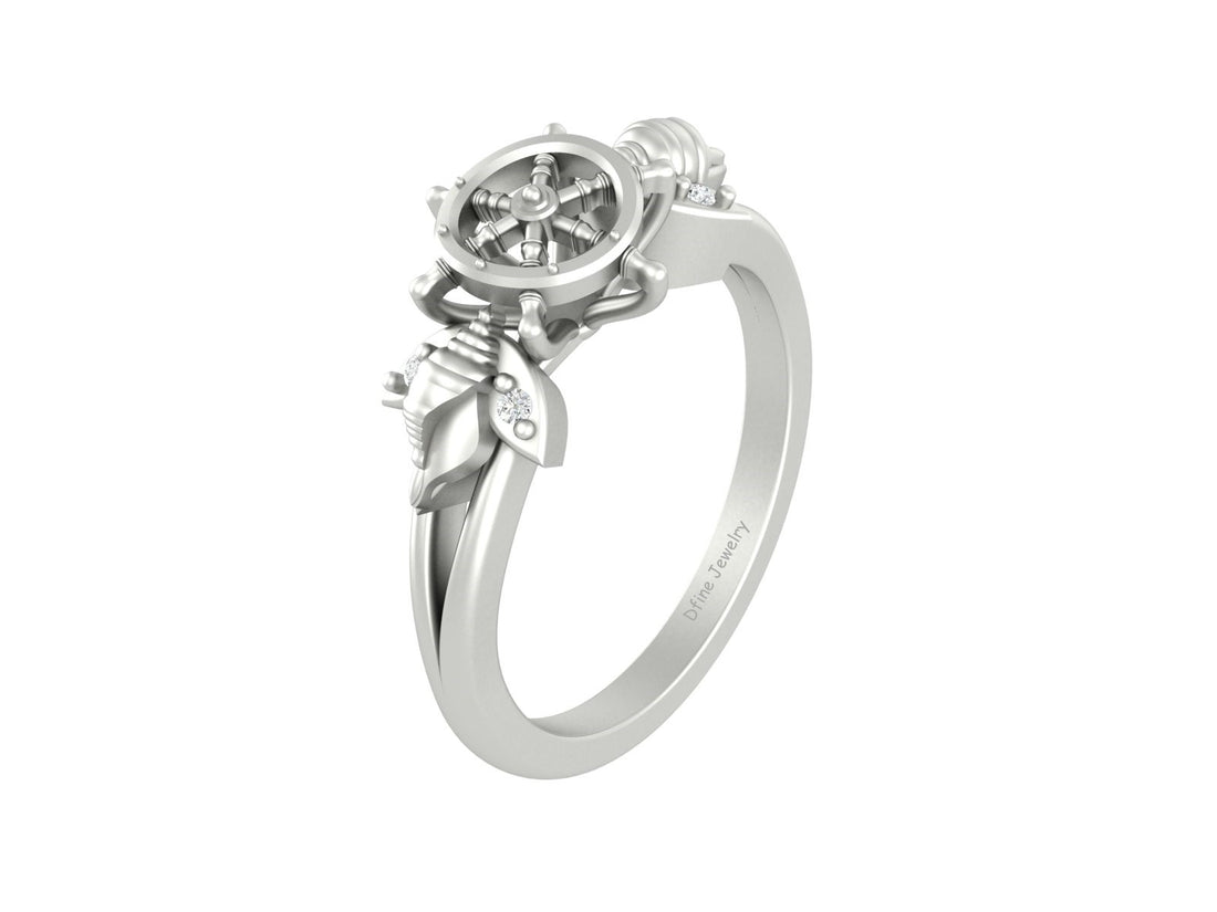 MARINE THEME ENGAGEMENT RING