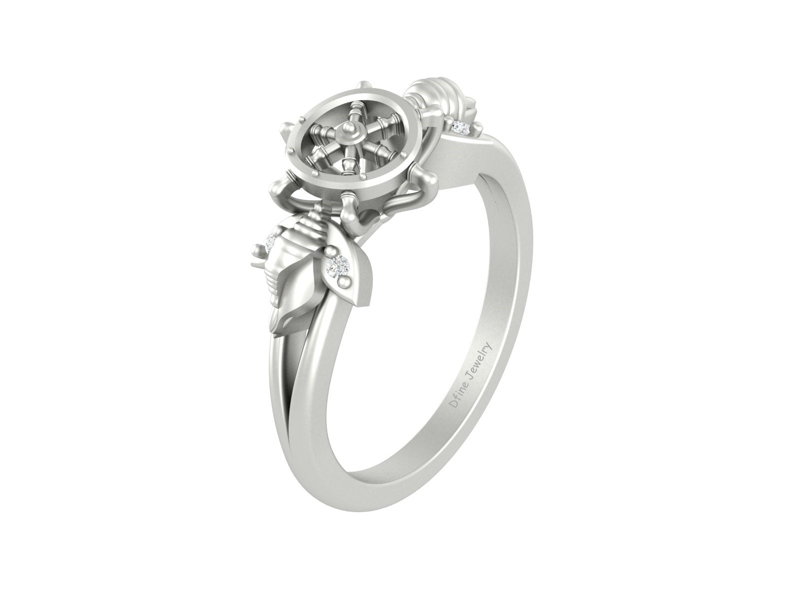 MARINE THEME ENGAGEMENT RING