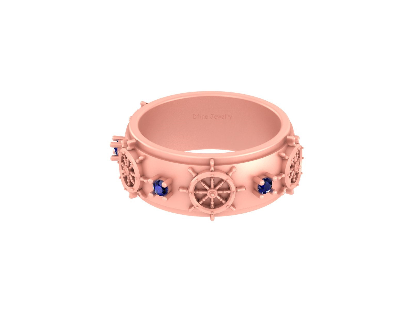 STEERING WHEEL NAUTICAL WEDDING BAND