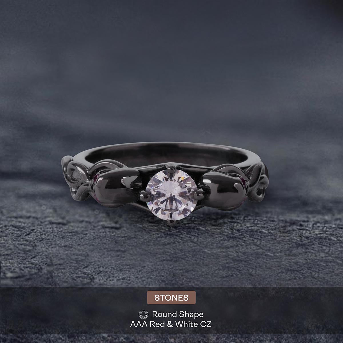 Diamond Snake and Skull Ring Spooky Gothic Engagement Ring