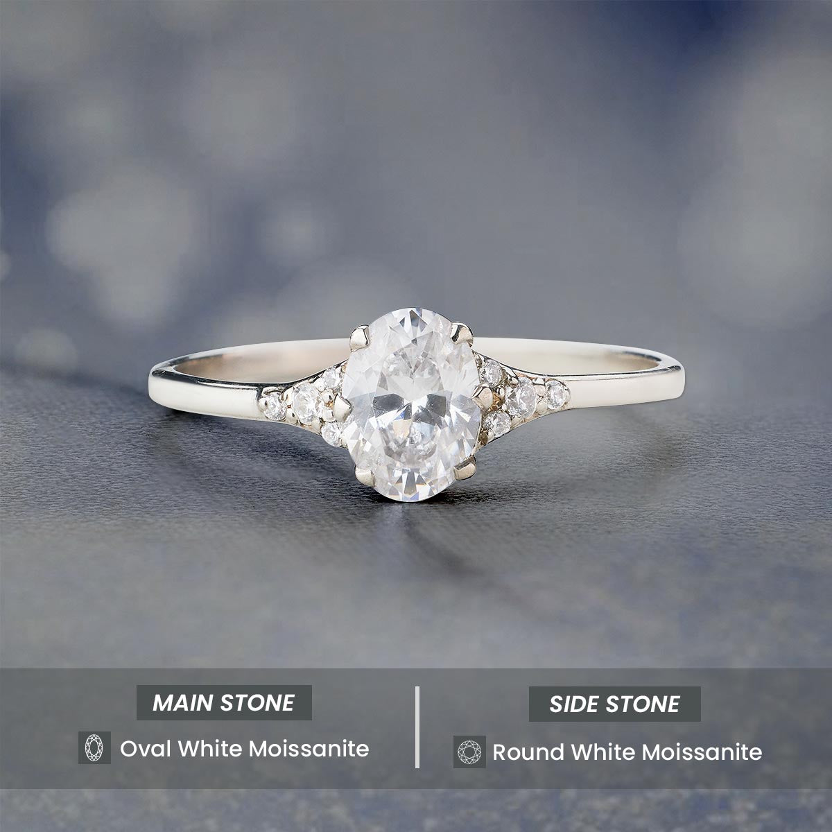 Oval Cut Moissanite Diamond Engagement Rings Rose Gold White Gold Promise Ring Wedding Anniversary Gift
