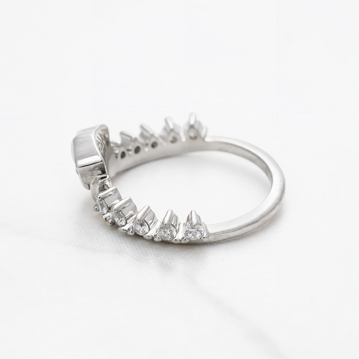 Sterling Silver Dog Ring Diamond Dog Wedding Band Animal Pet Jewelry Stacking