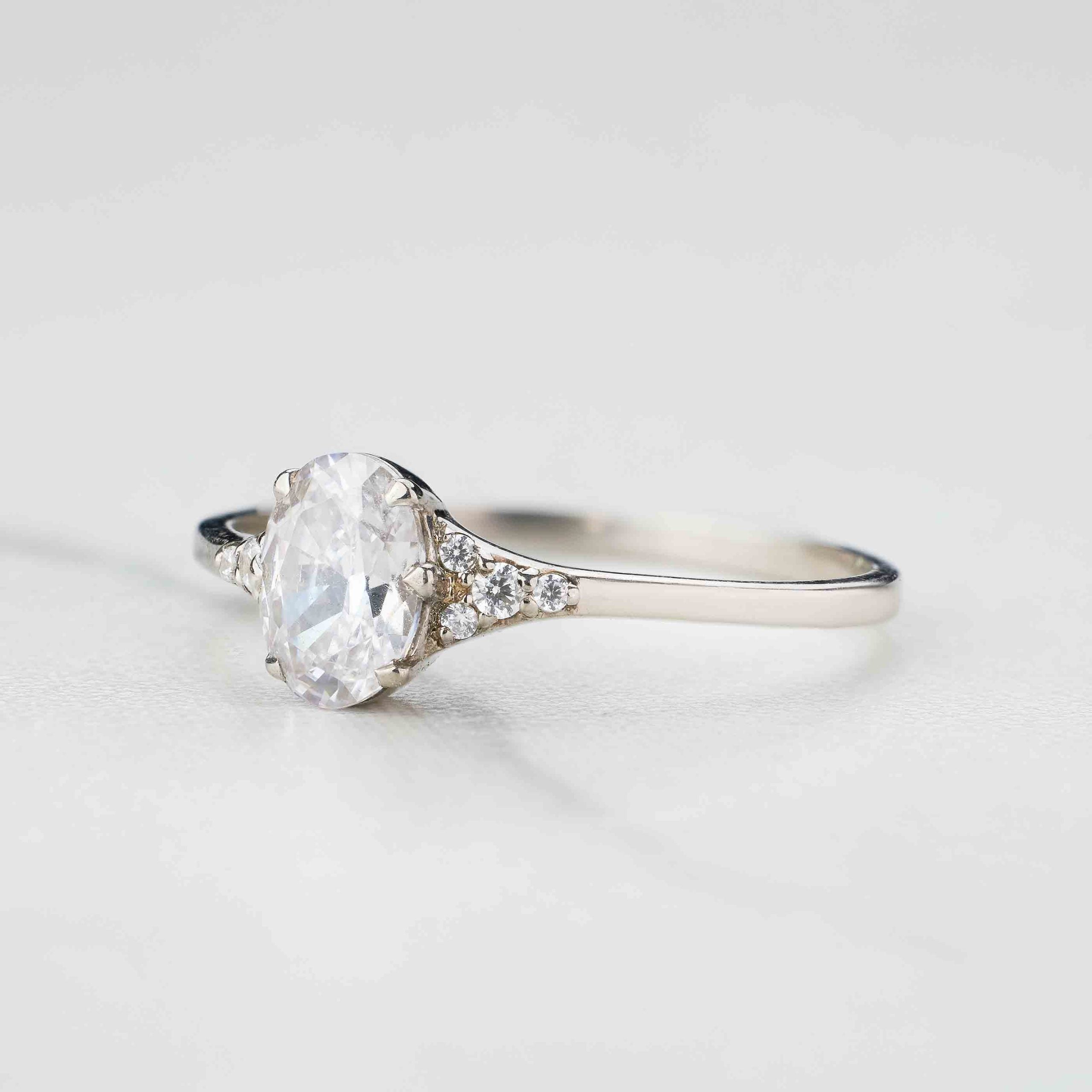 Oval Cut Diamond Engagement Rings Rose Gold White Gold Promise Ring Wedding Anniversary Gift