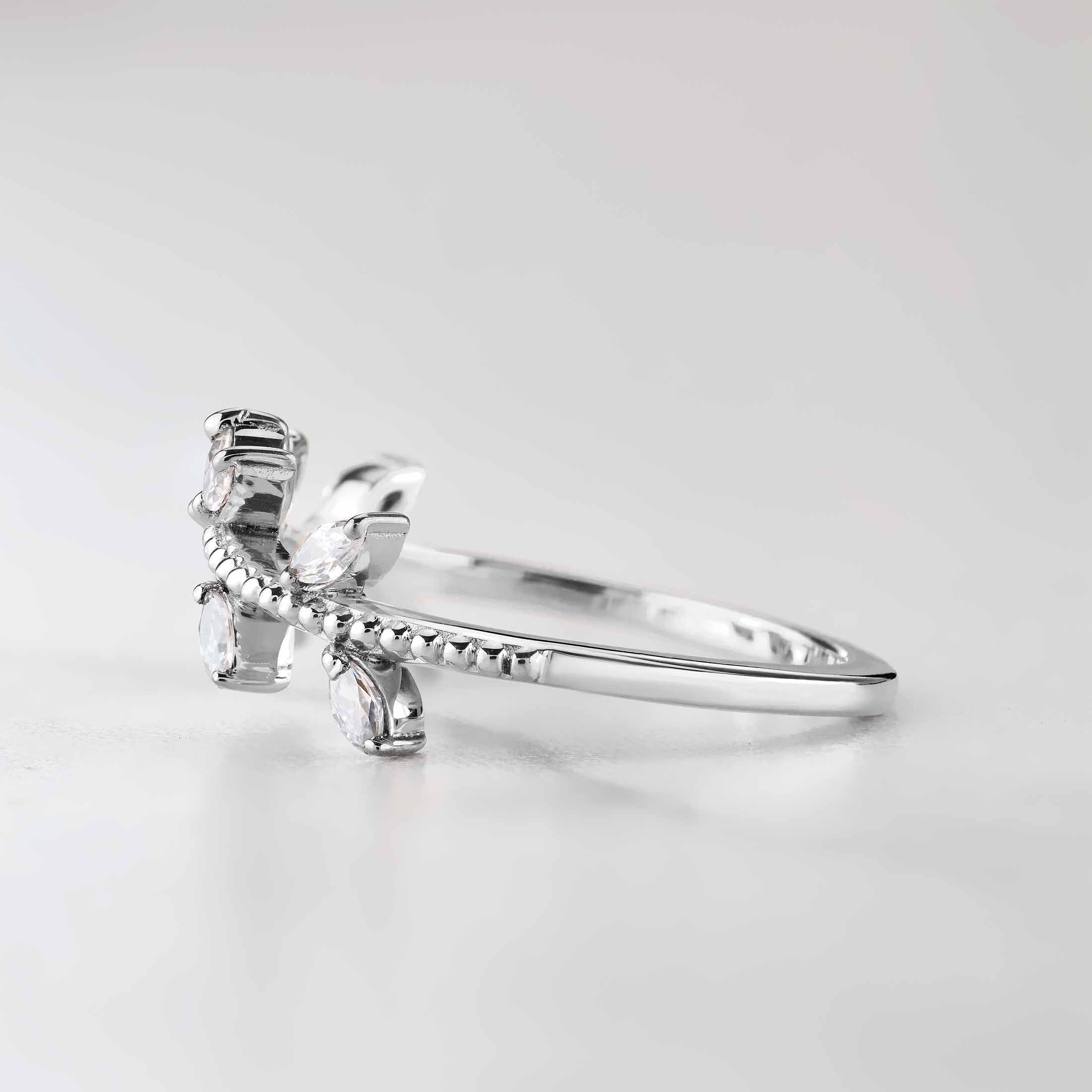 AAA CZ Enhancer Wedding Band Rose Gold Curved Stack Art Deco