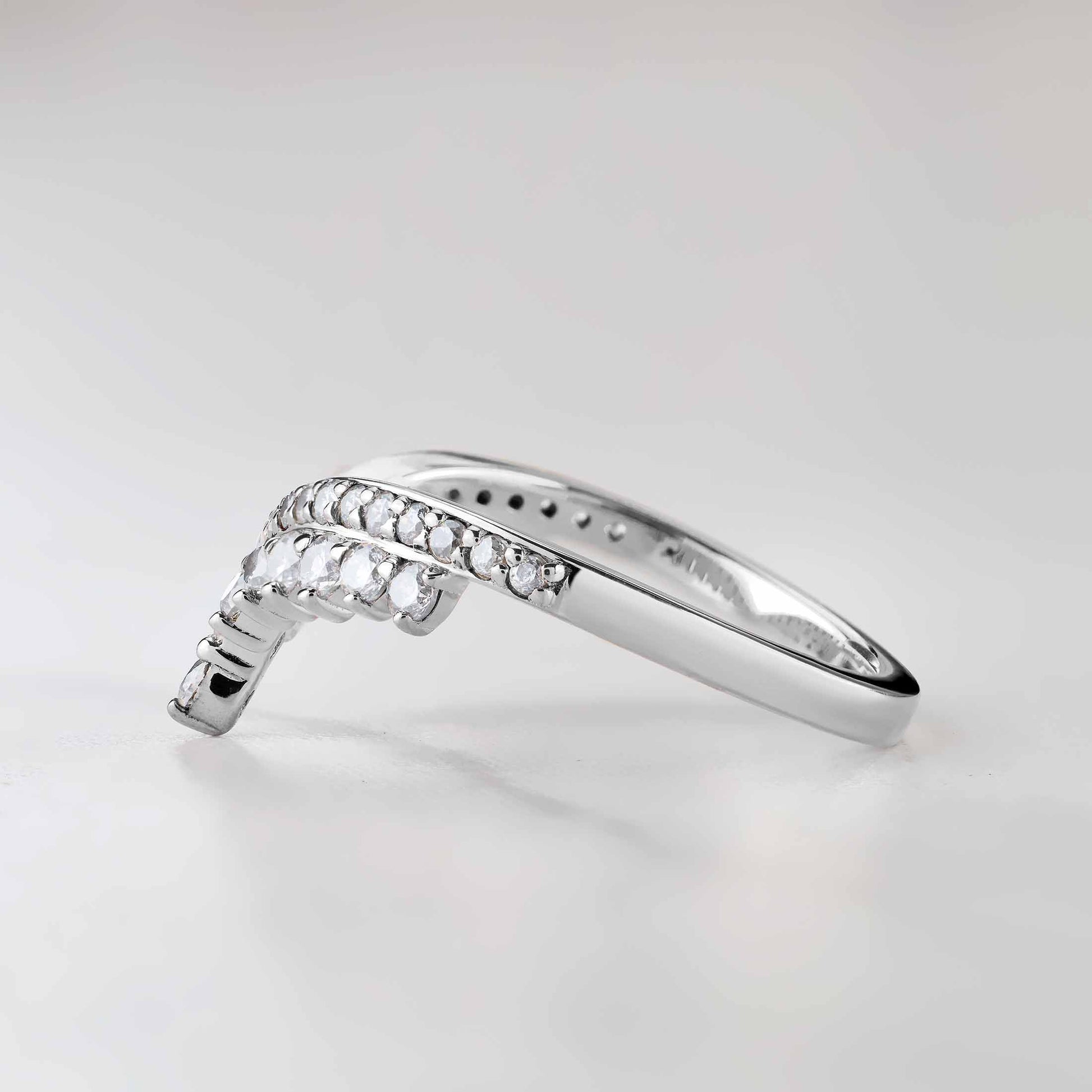 Ring Enhancer Curved Wedding Band Pear Oval Kite Cut Engagement Ring Art Deco