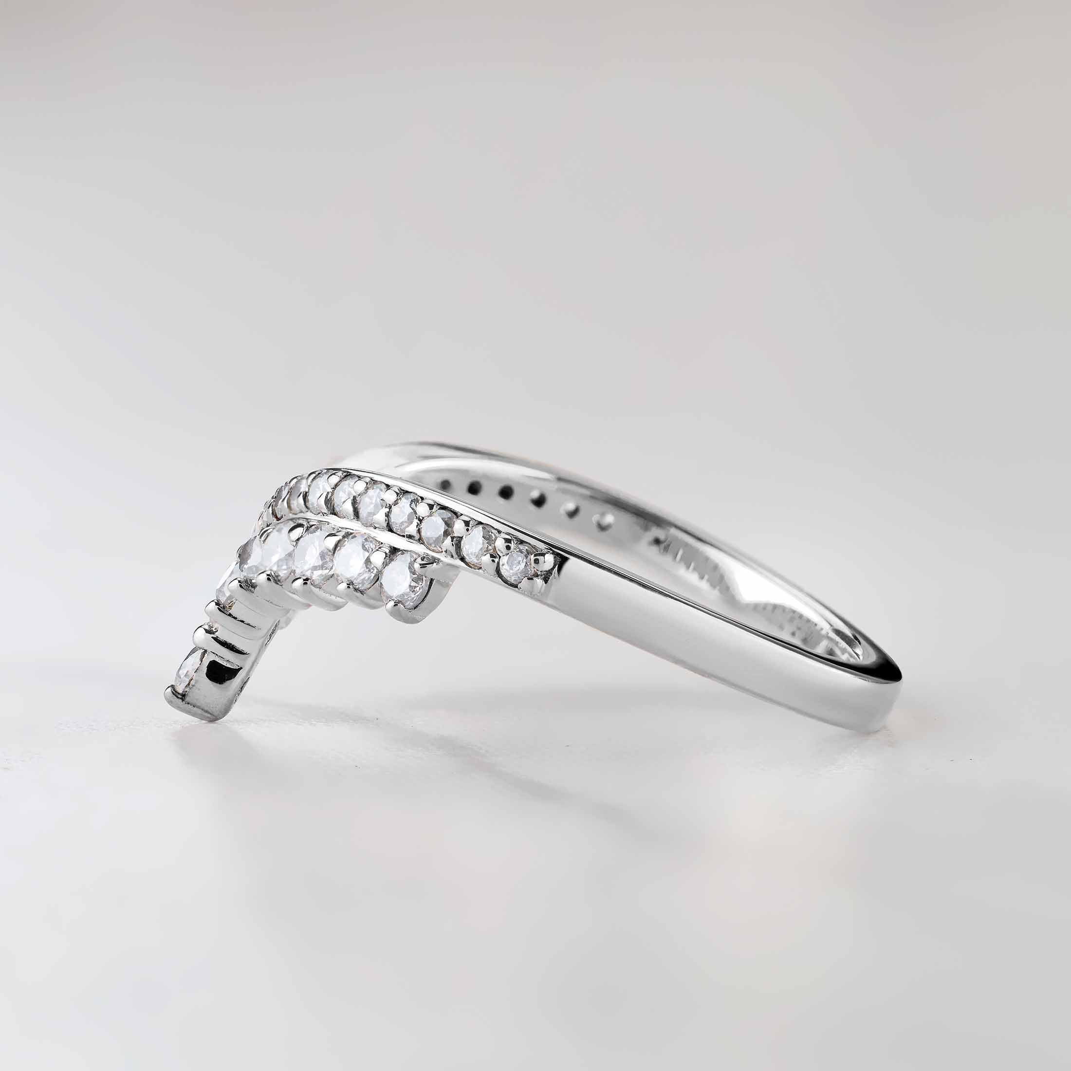 Ring Enhancer Curved Wedding Band Pear Oval Kite Cut Engagement Ring Art Deco