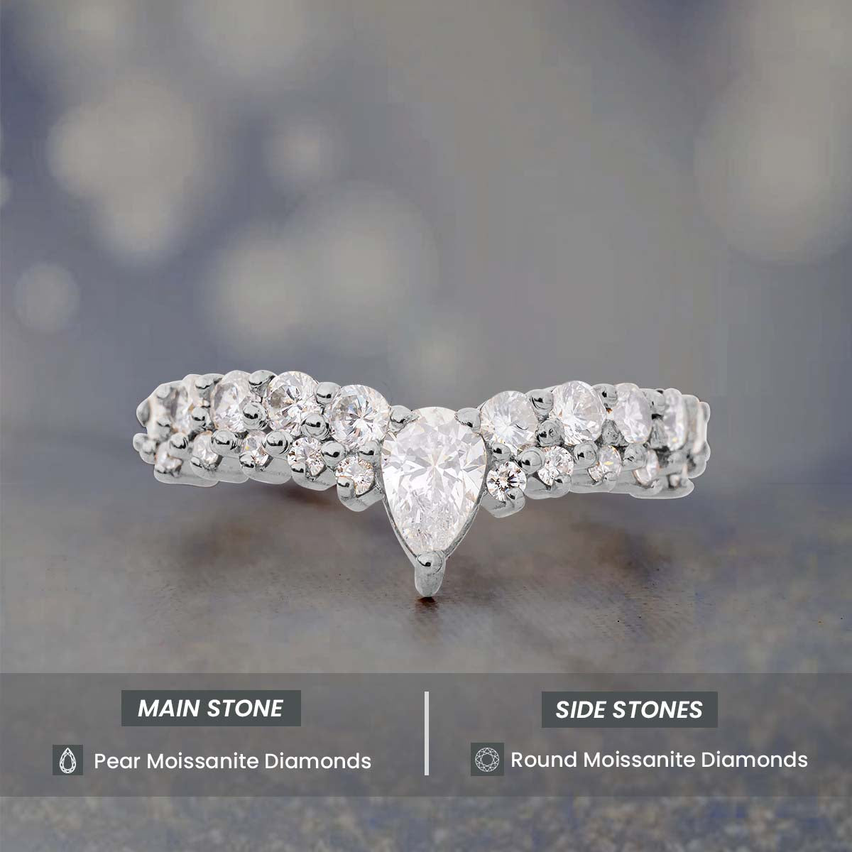 Moissanite Diamond Enhancer Ring Promise Wedding Band for Women Promise Anniversary Bands Rose Gold White Gold