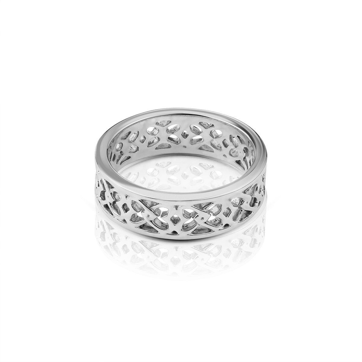 Women's Celtic Wedding Band Interlocked Heart Anniversary Band