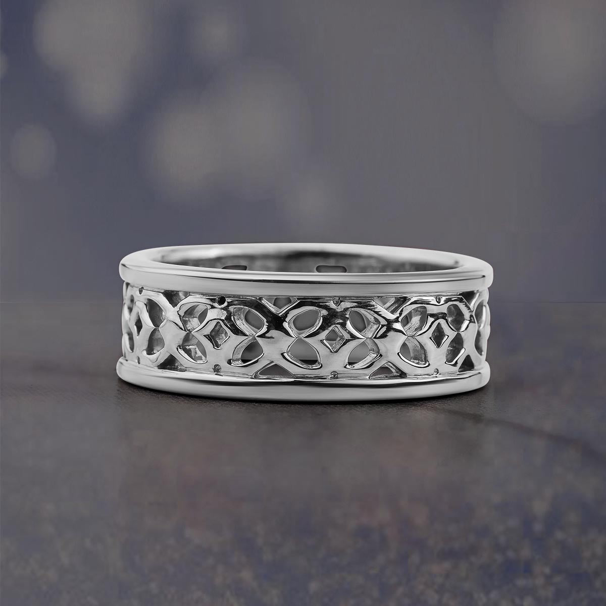 Celtic Wedding Band for Men Love Knot Anniversary Band Gift Him