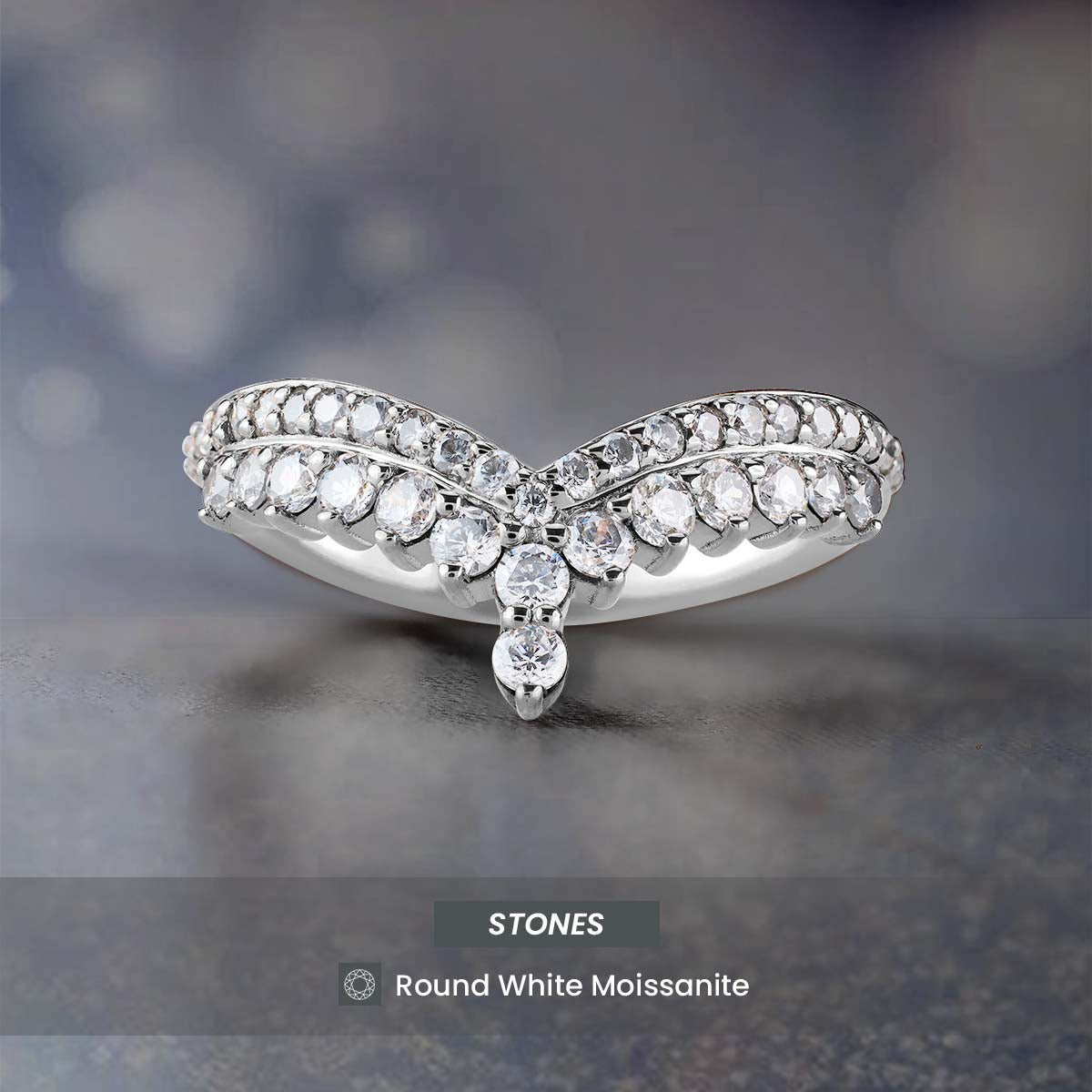 Ring Enhancer Curved Wedding Band Pear Oval Kite Cut Engagement Ring Art Deco