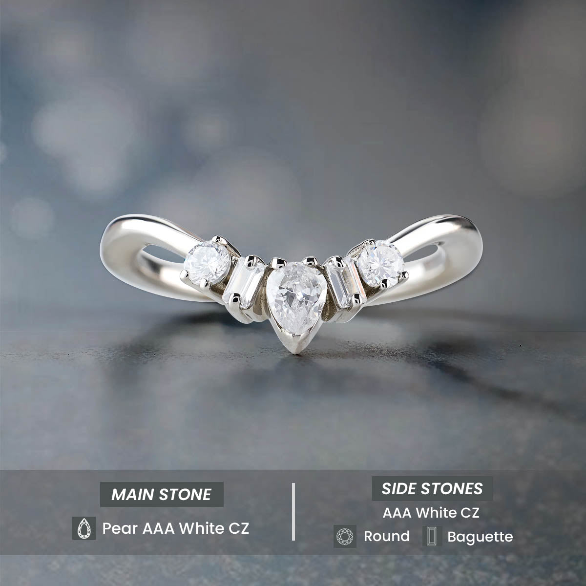Diamond Wedding Ring Enhancer Engagement Ring Curved Stacking Rose Gold