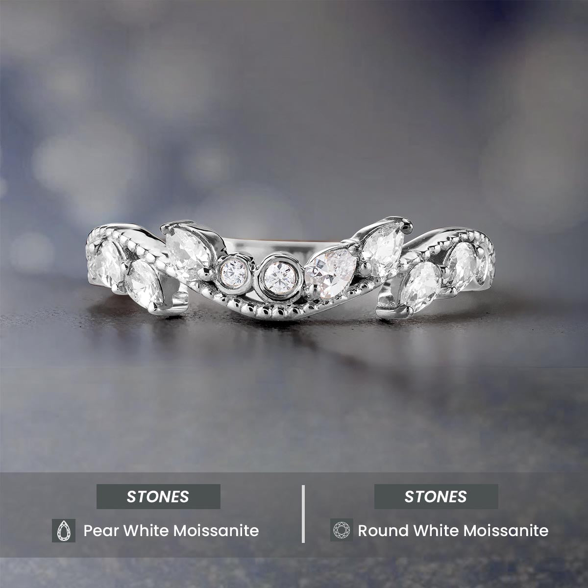 CZ Diamond Wedding Band Engagement Ring Enhancer Art Deco Jewelry