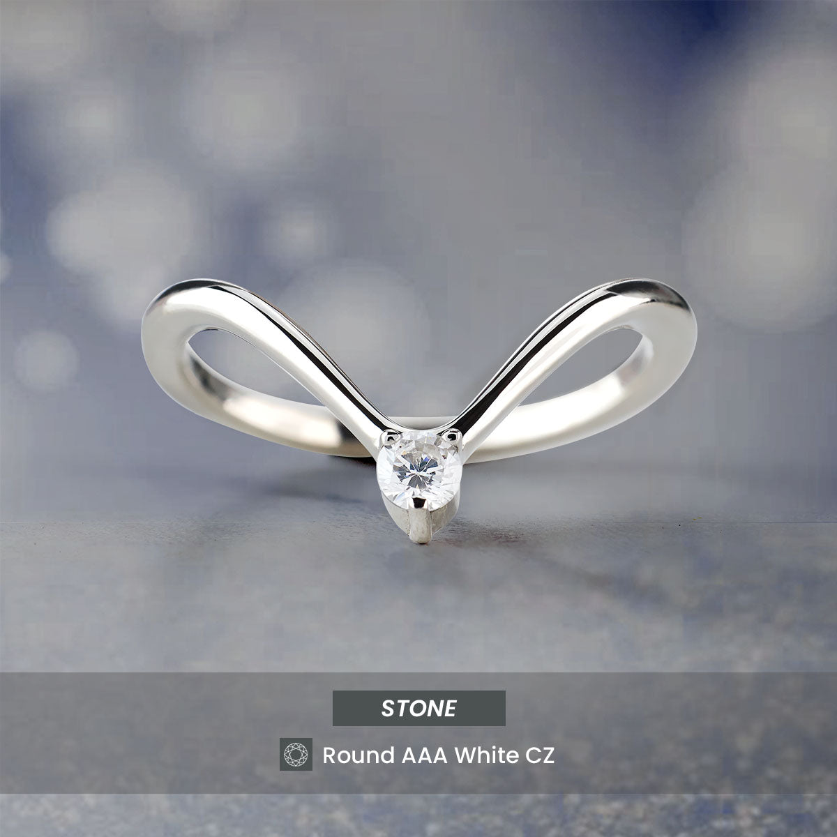 Deep Curved Wedding Band CZ Diamond Chevron Ring Enhancer