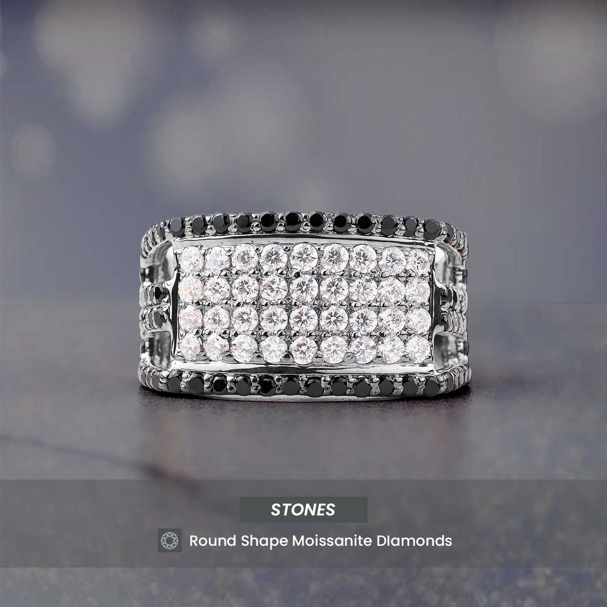 Moissanite Wedding Ring for Men | Mens Engagement Rings